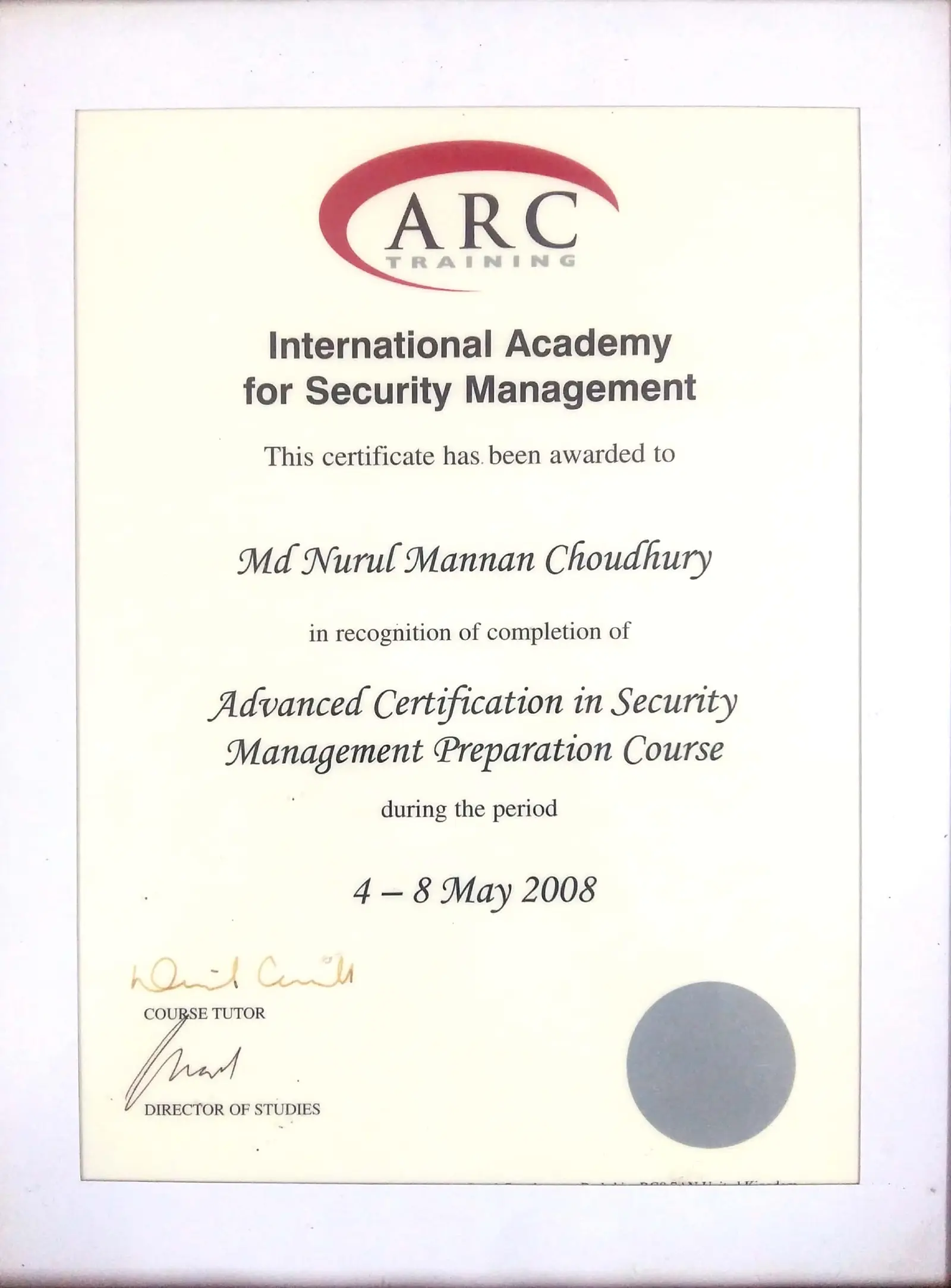 Advanced Security Management Certification